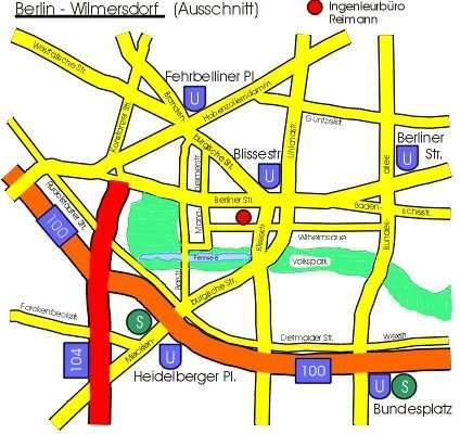 Grafik: Bürolage (Kartenausschnitt)